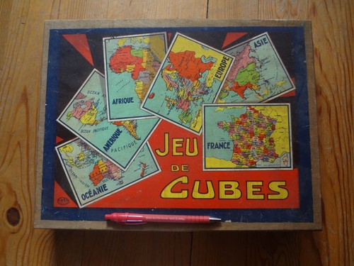 Jeu cubes bois carte - jeu, :