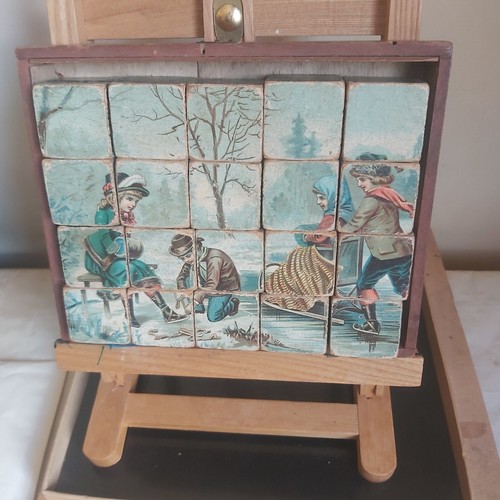 Jeu cubes vintage bois - de,