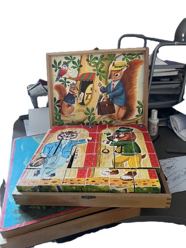 Ancien jeu cubes bois 26 - bois,