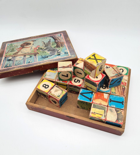 Ancien jeu cubes bois - cubes, en