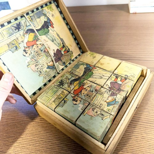 Jeu ancien cubes bois - ancien,